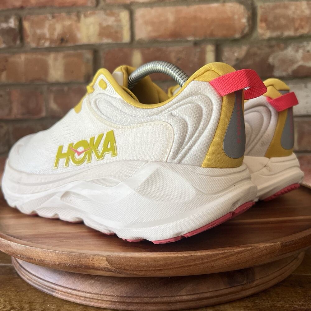 Hoka One One Gaviota 6 Womens 11 Cream Yellow Max Cushion Running Shoes Sneakers - Picture 12 of 16
